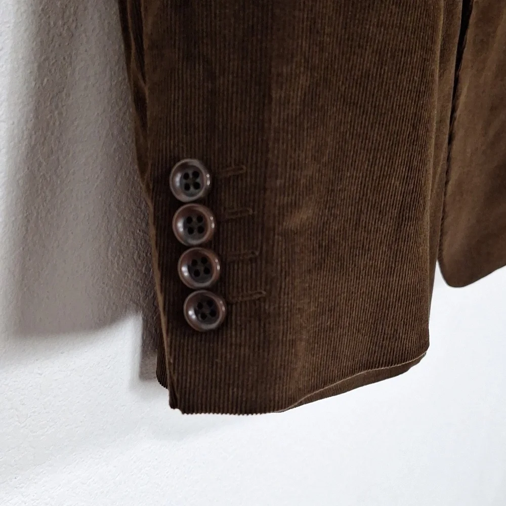 Stafford Men’s Tailored Timeless Brown Corduroy Classic Fit Fall Blazer Size 44R